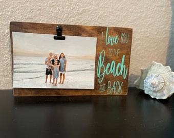 Beach Photo Holder | Coastal Decor, Valentine's Gift (Holds 4x6 Photo)