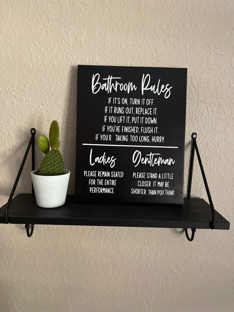 Bathroom Rules Sign Bathroom Decor Funny Bathroom Sign - Etsy