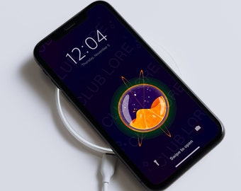 Juicy Planet Orange | Refreshing Fruit | Alien Juice Box | Smartphone iPhone Android Wallpaper | Phone Wallpaper