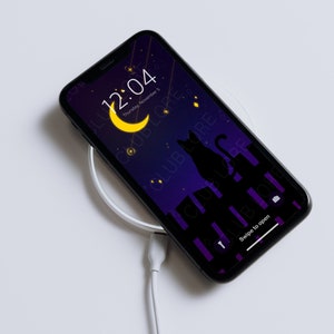 Starry Cat | Night Sky | Moon & Stars | Smartphone Wallpaper | iPhone Wallpaper | Android Wallpaper | Phone Wallpaper | Phone Background