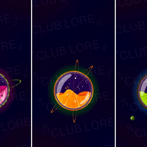 3-pack Juicy Planets | Watermelon Orange Kiwi Planet Pack | Refreshing Fruit Juice | Smartphone iPhone Android Wallpaper | Phone Background