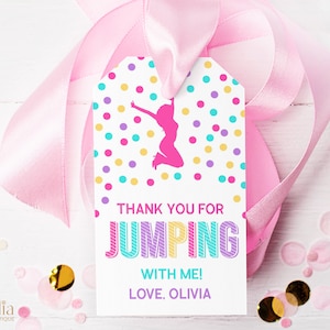 EDITABLE Thank You For Coming Gift Tag, Jump Party Favor Tag, Thank You For Jumping With Me, Bounce House Birthday Label, Gift Tag, JP003