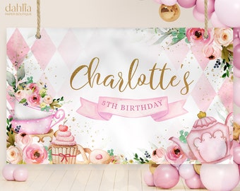 Customizable Cute Tea Party Printable Coloring Page Tea Party - Etsy