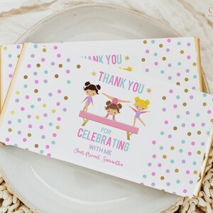 Gymnastics Chocolate Bar Label Template, Editable Gymnasts Candy Bar ...