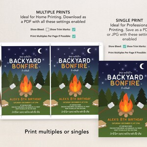 Editable Bonfire Birthday Invitation Template, Bonfire Party Invite ...