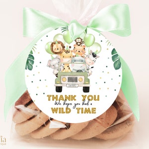 Safari Animals Party Favour Tags  Let's Get Wild Baby Shower – ARRA  Creative