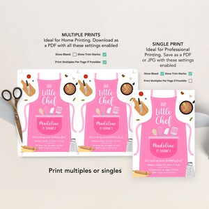 EDITABLE Cooking Birthday Invitation, Pink Kitchen Party Invite, Our ...