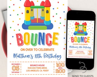 Bounce House Birthday Invitation, EDITABLE Kids Park Party Invitation, Outdoor Playground Template, Bouncing Castle, Instant Download KP122