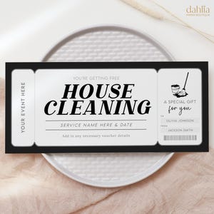 House Cleaning Gift Voucher, Editable Cleaning Voucher Printable, Cleaning Service Certificate Template, Coupon for Clean Home House Keeping