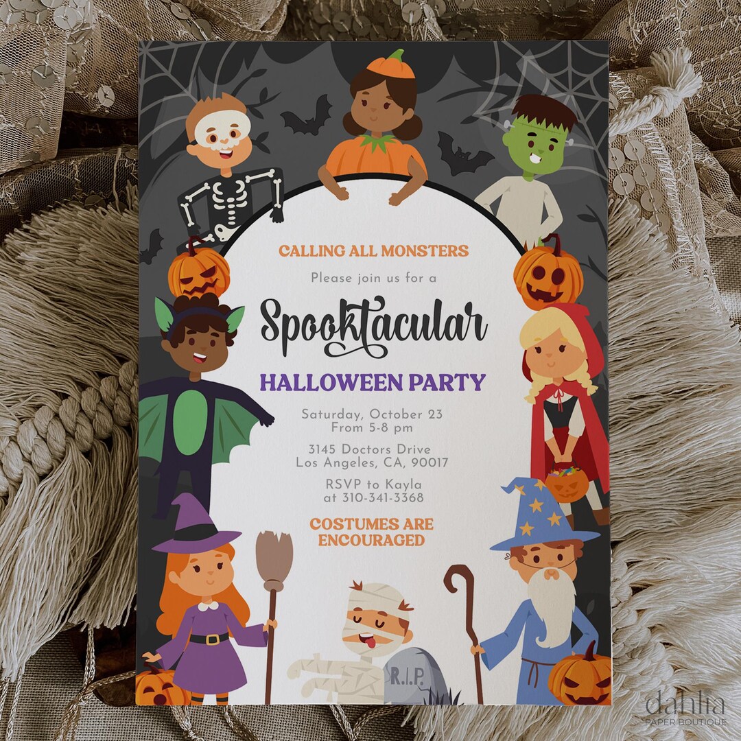 Spooktacular Halloween Party Invitation, EDITABLE Calling All Monsters ...