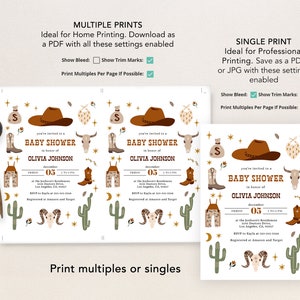 Wild West Baby Shower Invitation, EDITABLE Cowboy Rodeo Party Invite Template, Western Ranch Country, Gender Neutral, Instant Download BS136 image 5