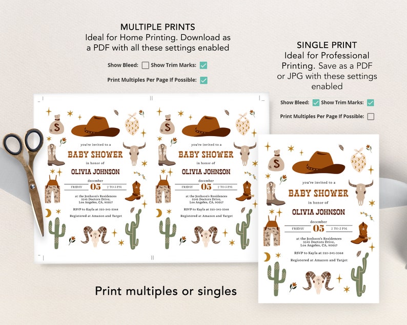 Wild West Baby Shower Invitation, EDITABLE Cowboy Rodeo Party Invite Template, Western Ranch Country, Gender Neutral, Instant Download BS136 image 5