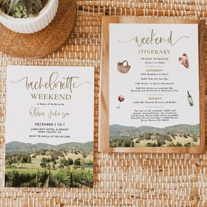 Winery Bachelorette Party, Napa Bachelorette Weekend Invite Itinerary, Wine Invitation Template, Vino Before Vows, Instant Download, BC004