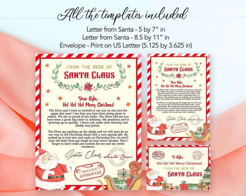 Editable Christmas Eve Box Letter From Santa Christmas - Etsy
