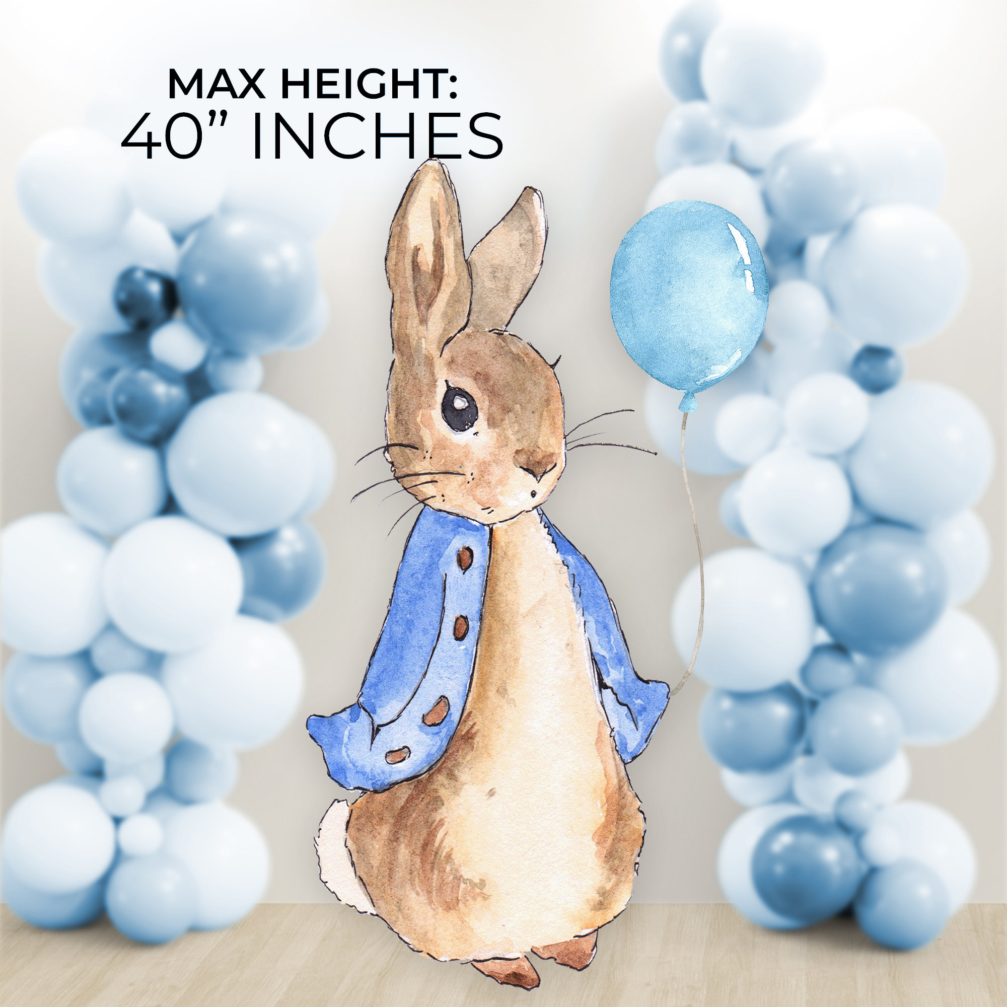 Peter Rabbit Big Decor Cutout, Blue Bunny Birthday, Rustic Flopsy Bunny ...