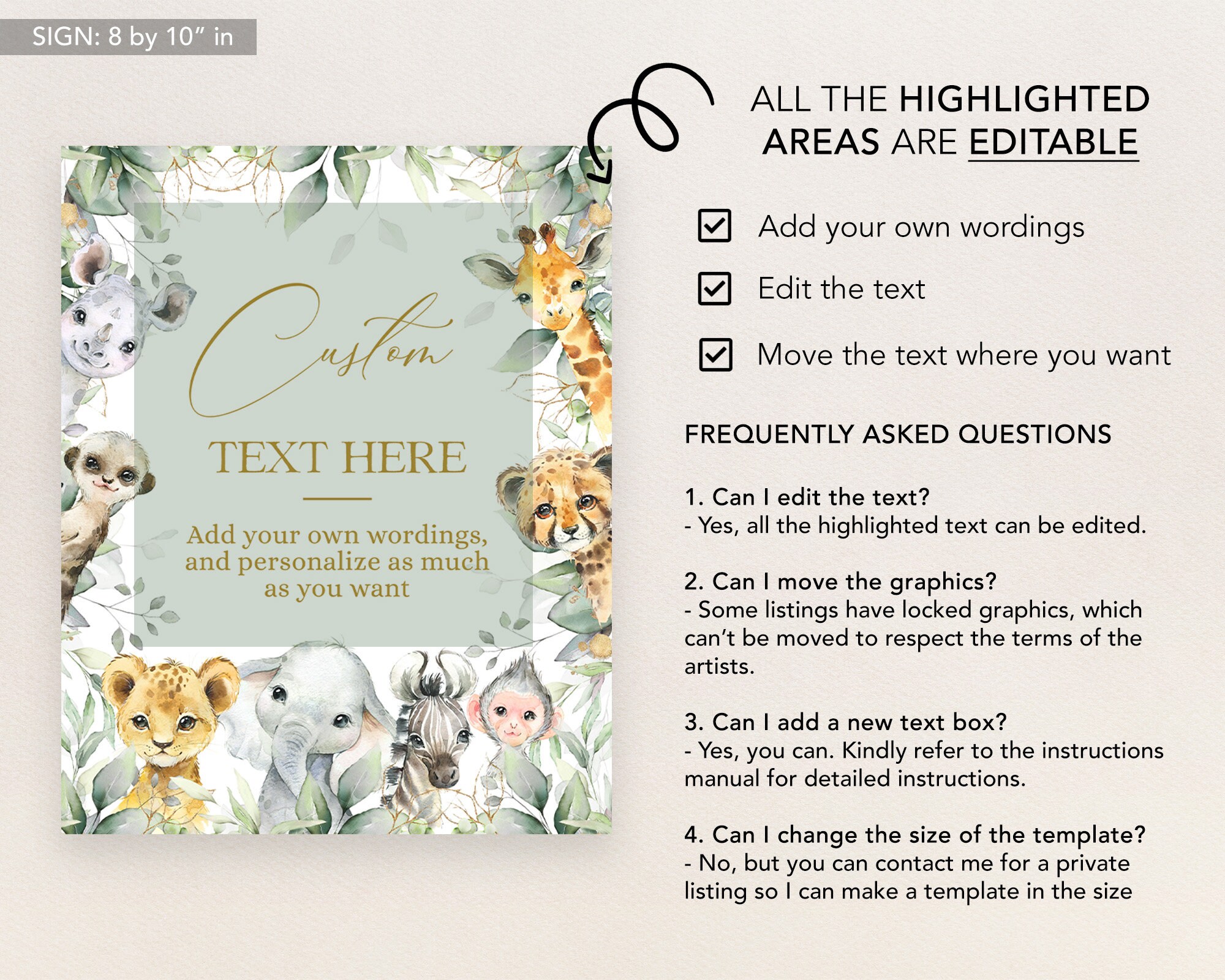 A Wild One Is On The Way Banner – Safari Dschungel Baby-Party Dekoration Mit Schwarzem Glitzer
