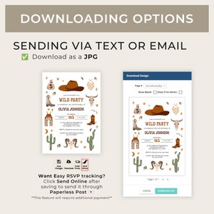 Wild West Modern Birthday Invitation, EDITABLE Cowboy Rodeo Party Invite Template, Western Ranch, Country Birthday, Instant Download KP079 image 6