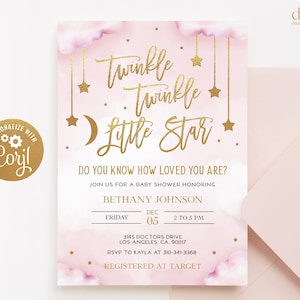 Twinkle twinkle little star store baby shower invitations etsy