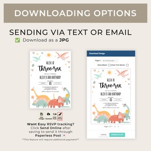 EDITABLE Dinosaur Birthday Invitation, Three-Rex Party Invite Template, Colorful Dino Island, Jurassic Kids Birthday, Instant Download KP124 image 5