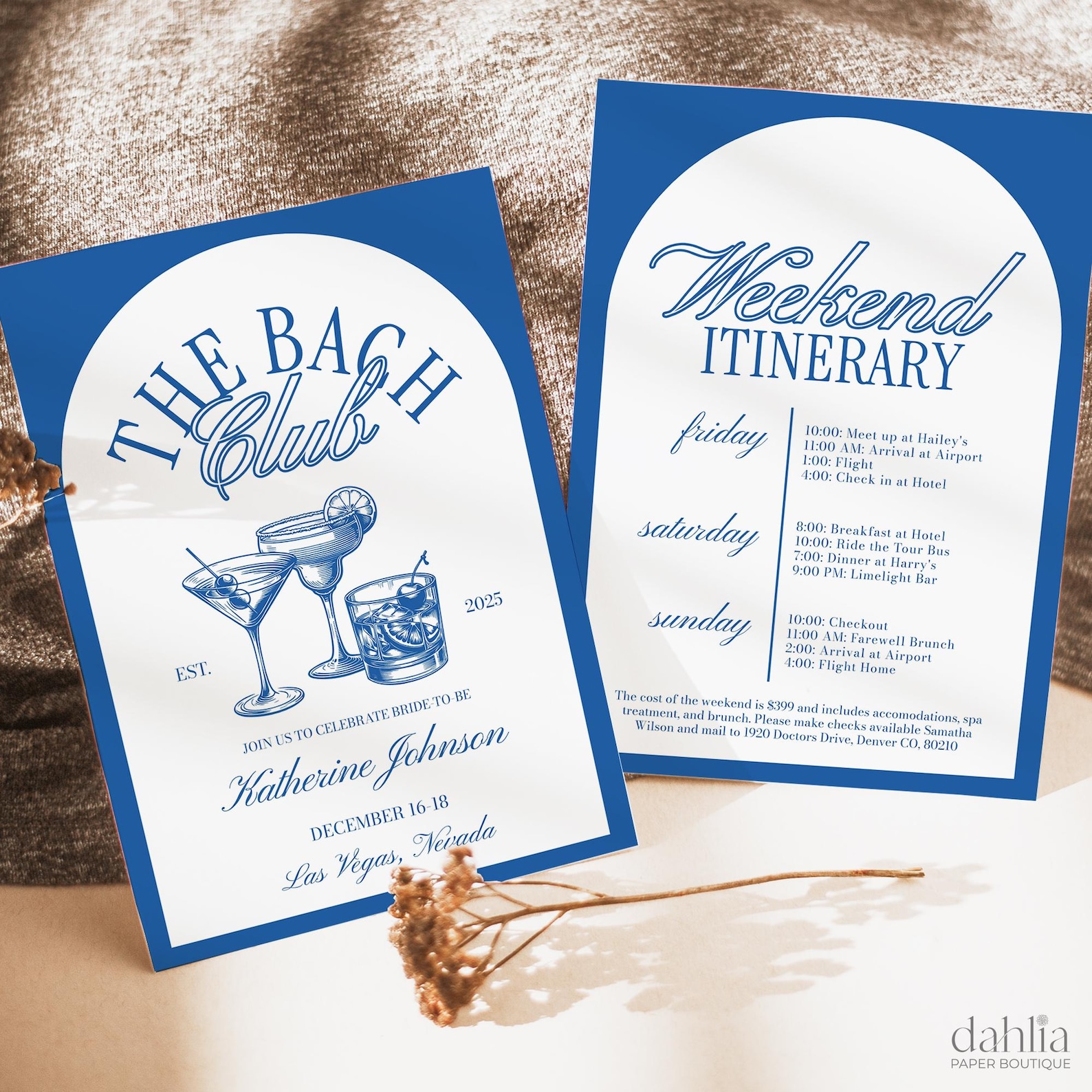 The Bach Club Bachelorette Invitation Template, Cabana Beach ...