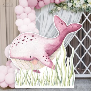 Under The Sea Big Decor Cutout, Whale Cutout, Ocean Themed Birthday Party, Sea Animals Prop Decor, Instant Download, Printable File, KP095