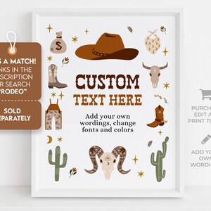 Wild West Modern Birthday Invitation, EDITABLE Cowboy Rodeo Party Invite Template, Western Ranch, Country Birthday, Instant Download KP079 image 9