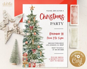 Editable Christmas Cocktails and Cookies Party Invite Adult - Etsy