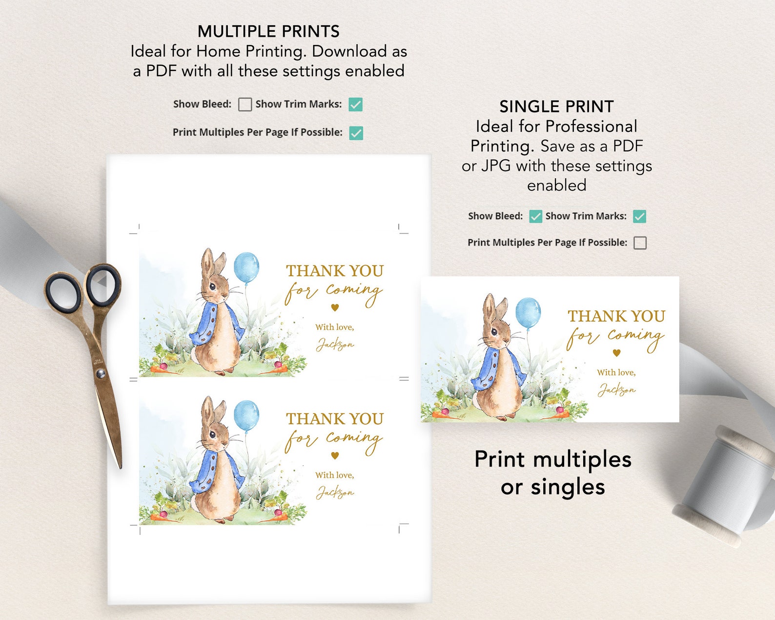 Peter Rabbit Name Labels Peter Rabbit Gable Box Label Template, Editable Flopsy Bunny Party ...