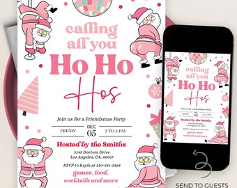 Friendsmas Funny Invitation Template Editable Digital Christmas Invite Friendsmas Funny Invitation Template Editable Digital Christmas Invite