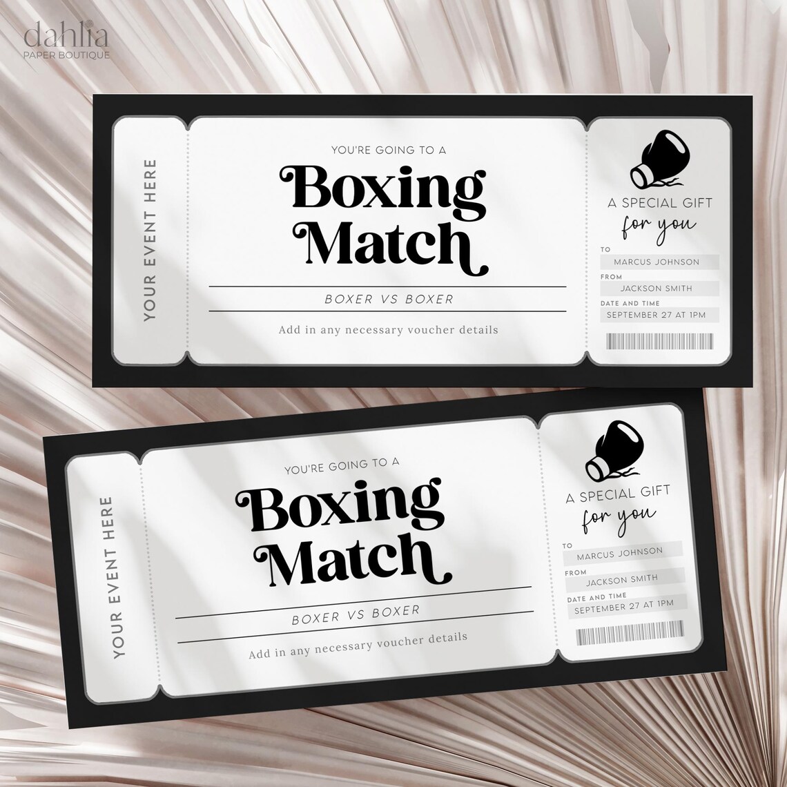 Boxing Match Gift Voucher, Editable Boxing Gym Membership Certificate ...