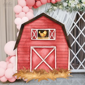 Schuurdieren groot decor knipsel, boerderijdieren verjaardag, ranch dieren feest, boerenerf verjaardag rekwisieten, instant download, afdrukbaar bestand, KP082