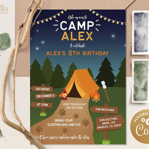 Printable Camping Party Invitation Ubicaciondepersonas cdmx gob mx