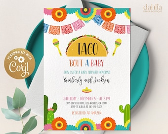Taco 'Bout A Baby Shower Invitation, Fiesta Baby Shower Invite, Taco Baby Shower, Cactus Baby Shower Invite, Mexican Baby Shower, BS095