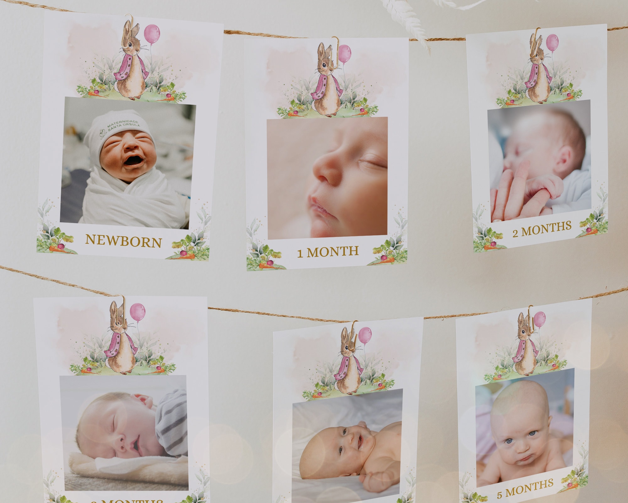 Fotobanner voor de eerste verjaardag van een baby, foto-accessoire met
