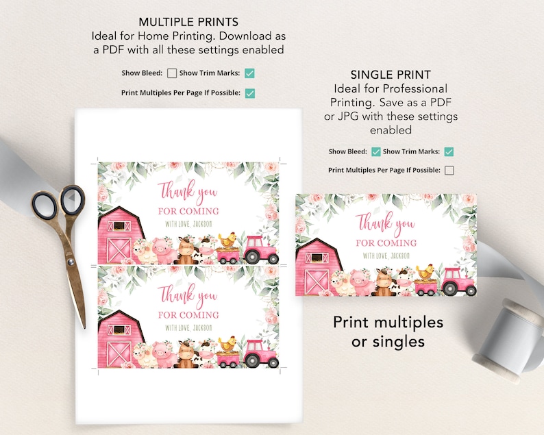 Farm Gable Box Label Template Editable Barn Animals Party - Etsy