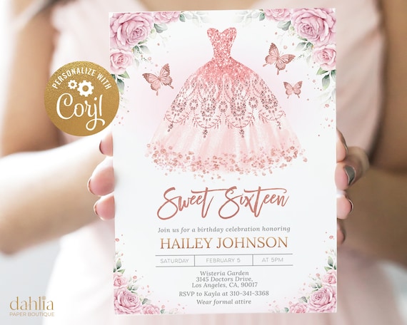 Pink and gold sweet 16 dresses discount