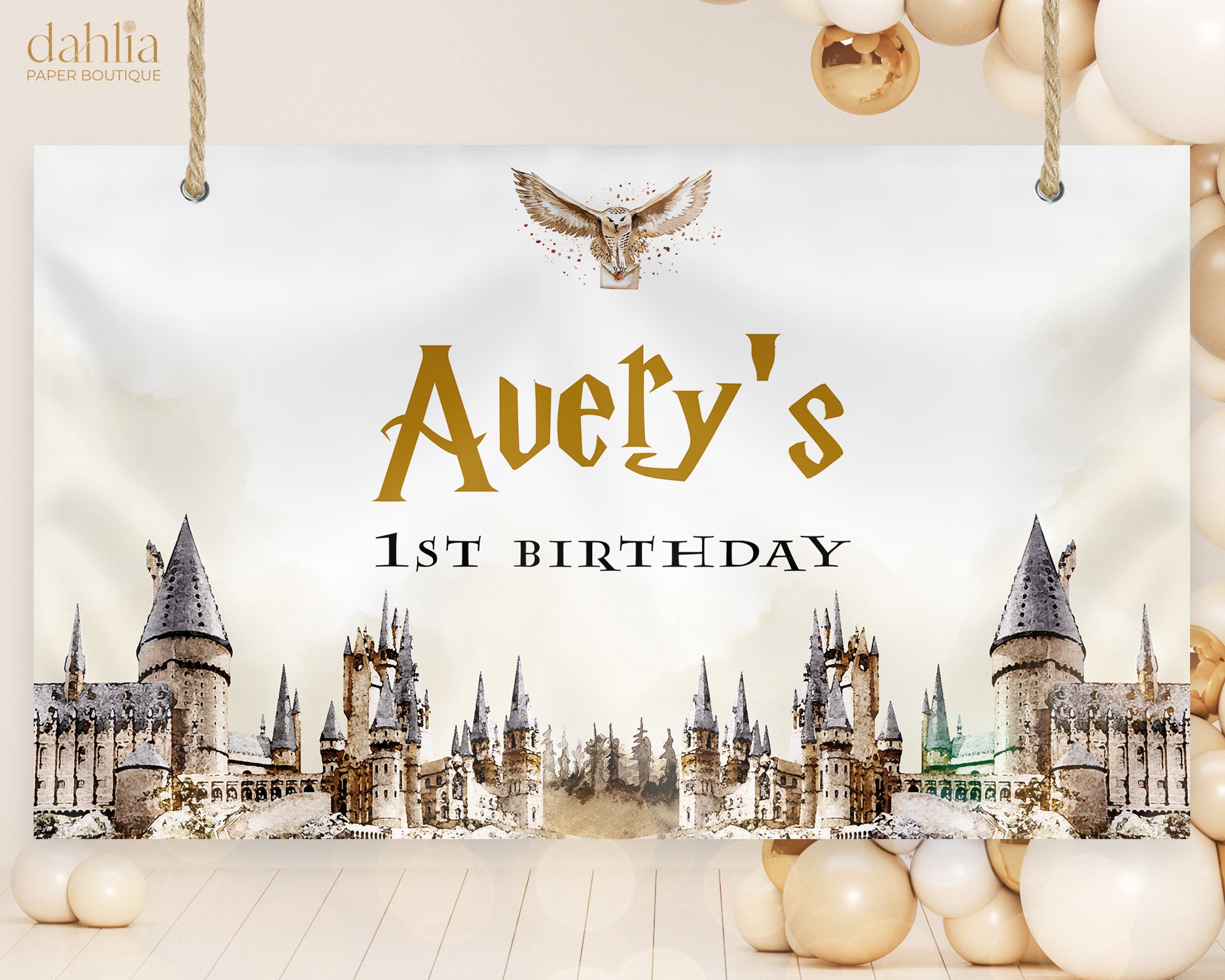 Hogwarts Harry Potter Backdrop Birthday Background Banner Photo Party Decor