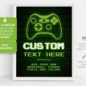EDITABLE Video Game Birthday Gift Tag, Gamer Party Favor Template ...