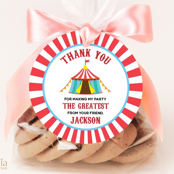 EDITABLE Carnival Birthday Round Gift Tag, Circus Party Favor Template, Fun Rides Thank You, Boys Outdoor Birthday, Instant Download KP120