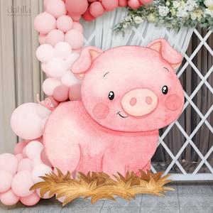 Scheune Tier Dekor Ausschnitt, Schwein Ausschnitt, Tier auf dem Bauernhof Geburtstag, Ranch Party, Barnyard Geburtstag Requisite, Sofort Download, druckbare Datei, KP082