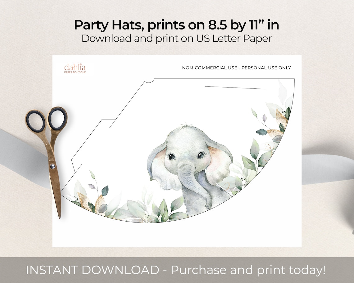Printable Party Hats Safari Animal Birthday Party Decor - Etsy
