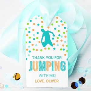 EDITABLE Thank You For Coming Gift Tag, Jump Party Favor Tag, Thank You For Jumping With Me, Bounce House Birthday Label, Gift Tag, JP009