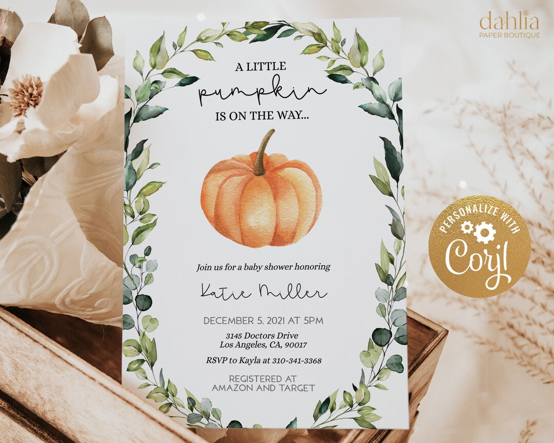 A Little Pumpkin Is On The Way Invitations