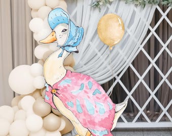 Peter Rabbit Big Decor Cutout, Orange Puddle Duck Birthday, Rustic Flopsy Bunny, Neutral Ducky Prop, Instant Download, Printable File, KP059