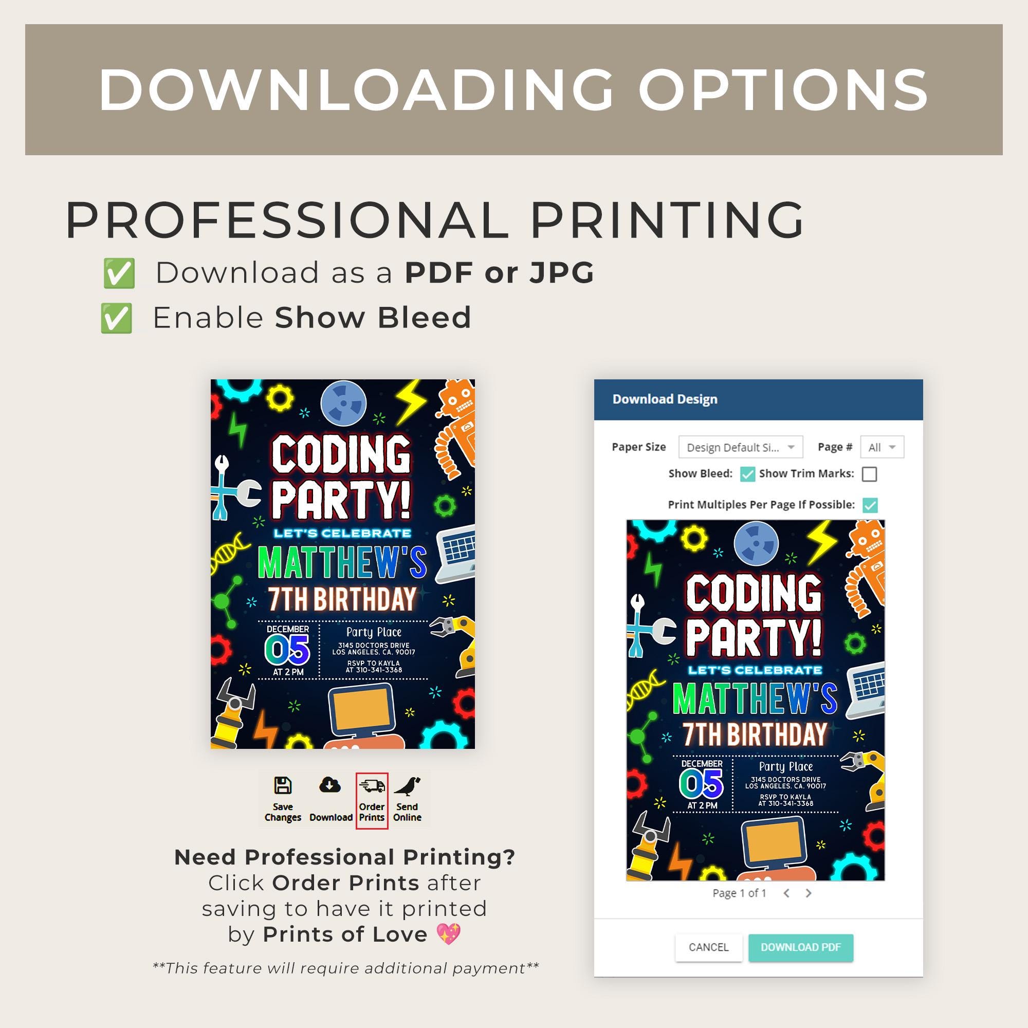 Coding Birthday Party Invitation, EDITABLE Programming Party Invite ...