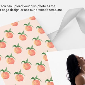 May include: A peach pattern background with a watercolor design. The peaches are pink and have green leaves. The background is a light pink color.