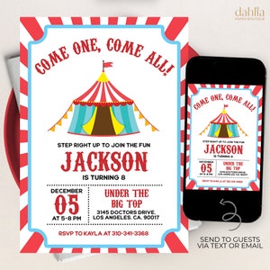 Carnival Birthday Invitation, EDITABLE Circus Party Invite Template, Boy Tween Celebration, Fun Rides, Kids Birthday, Instant Download KP120