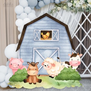 Barn Animals Big Decor Cutout, Farm Animals Birthday, Ranch Animals Party, Barnyard Birthday Prop, Instant Download, Printable File, KP082