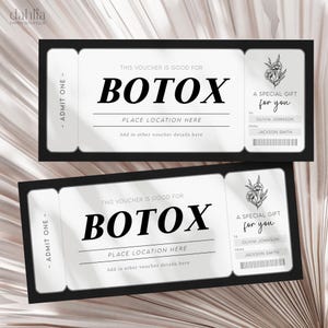 Botox Coupon Template, Editable Botox Gift Voucher, Botox Ticket Gift ...