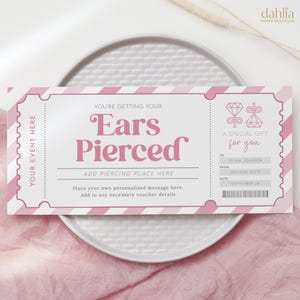 Ear Piercing Gift Voucher, Printable Ear Piercing Gift Certificate, Piercing Coupon Printable, Teen Daughter Gift Idea, Gift Any Occasion